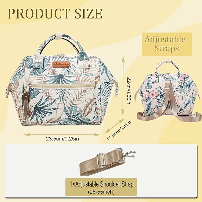 Small Diaper Bag-Mini Diaper Bag Backpack Crossbody Baby Diaper Tote Bag with Insulated Pocket(Green Leaf Jungle)