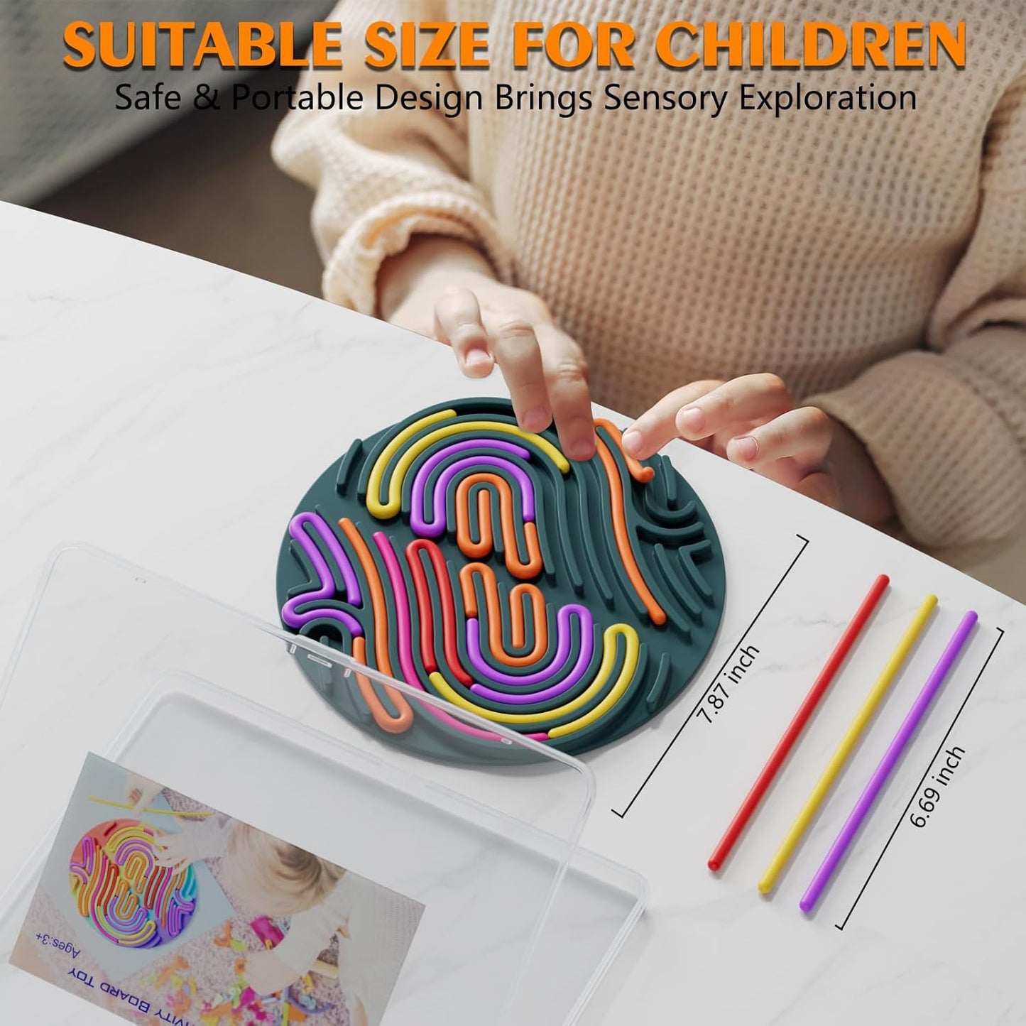 Sensory Fidget Toys for Kids Toddler Boys ,Sensory Activity Board for Stress Anxiety Autistic ADHD, Calm Down Travel Airplane Essentials Toys for 3+ Year Old, Stuffers Gifts for Teens Girls