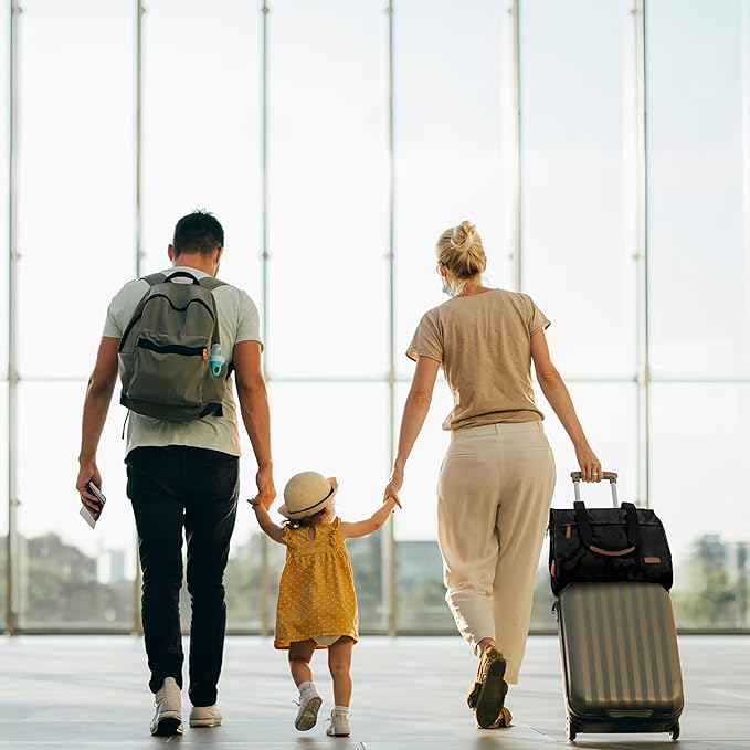 Diaper Bag Backpack, Mommy Travel Diaper Bag Tote with Shoulder Strap, Hospital Bag, Weekender Baby Bag for Mom