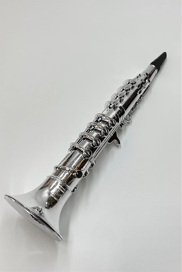 My First Toy Clarinet for Kids in Silver Finish with Standard Keys is a Great Learning Kid Toy Instrument and Teaching Tool for Children Ages 3+ BPA Free.
