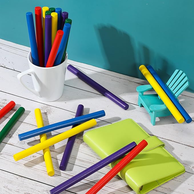 50 Pcs Rhythm Sticks for Kids Classroom Activities, 5 Colors 8 Inch Set of Music Sticks, Wooden Percussion Musical Instruments for Girls and Boys(Bright Color)