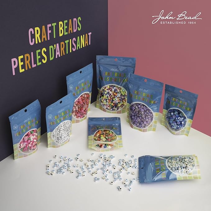 120pcs John Bead 9mm Assorted Alphbets Polymer Clay Craft Beads for Jewelry Bracelet Making