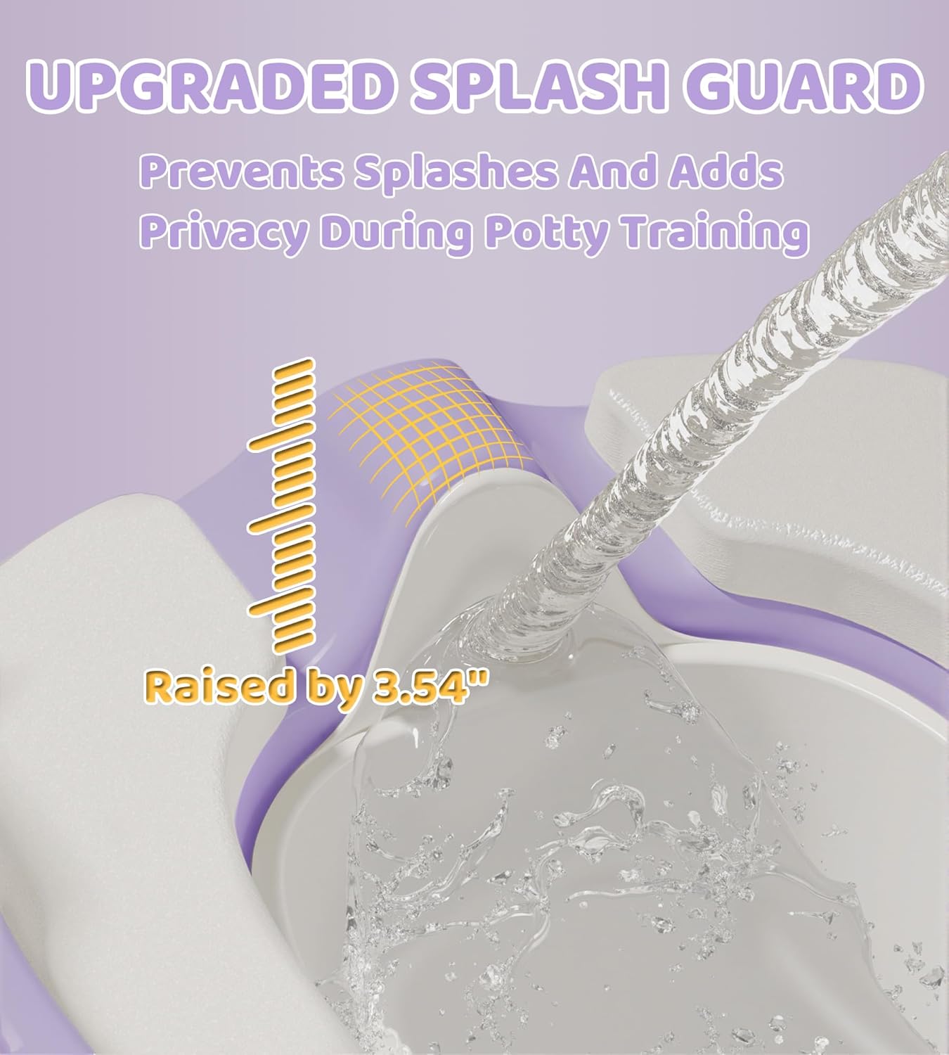 2-in-1 Toddler Potty Training Toilet Seat with Step Stool Ladder – Adjustable Height Potty Chair Urinal for Baby Boys Girls Age 1-3, Foldable Training Potty with Splash Guard & Anti-Slip Feet, Purple