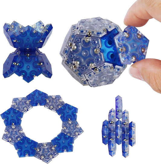 Magnetic Ball Toys, Fidget Toys,Stocking Stuffers for Adults,Gift for Teenage ,Gifts for Men，Gifts for dad,Novelty Toy Gift for Friend，12-Piece Set (Blue)