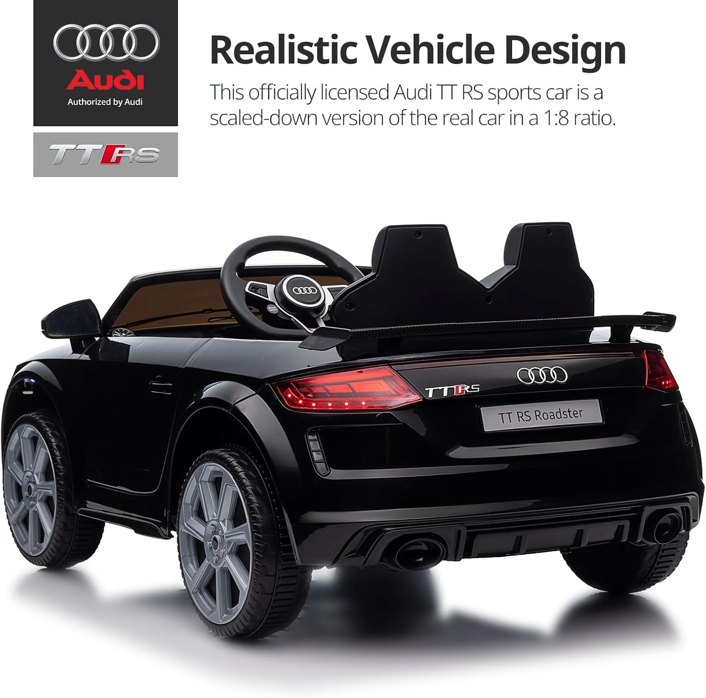 Electric Car for Kids, Licensed Audi 6V Kids Ride on Car Toy for Toddlers with Remote - Black
