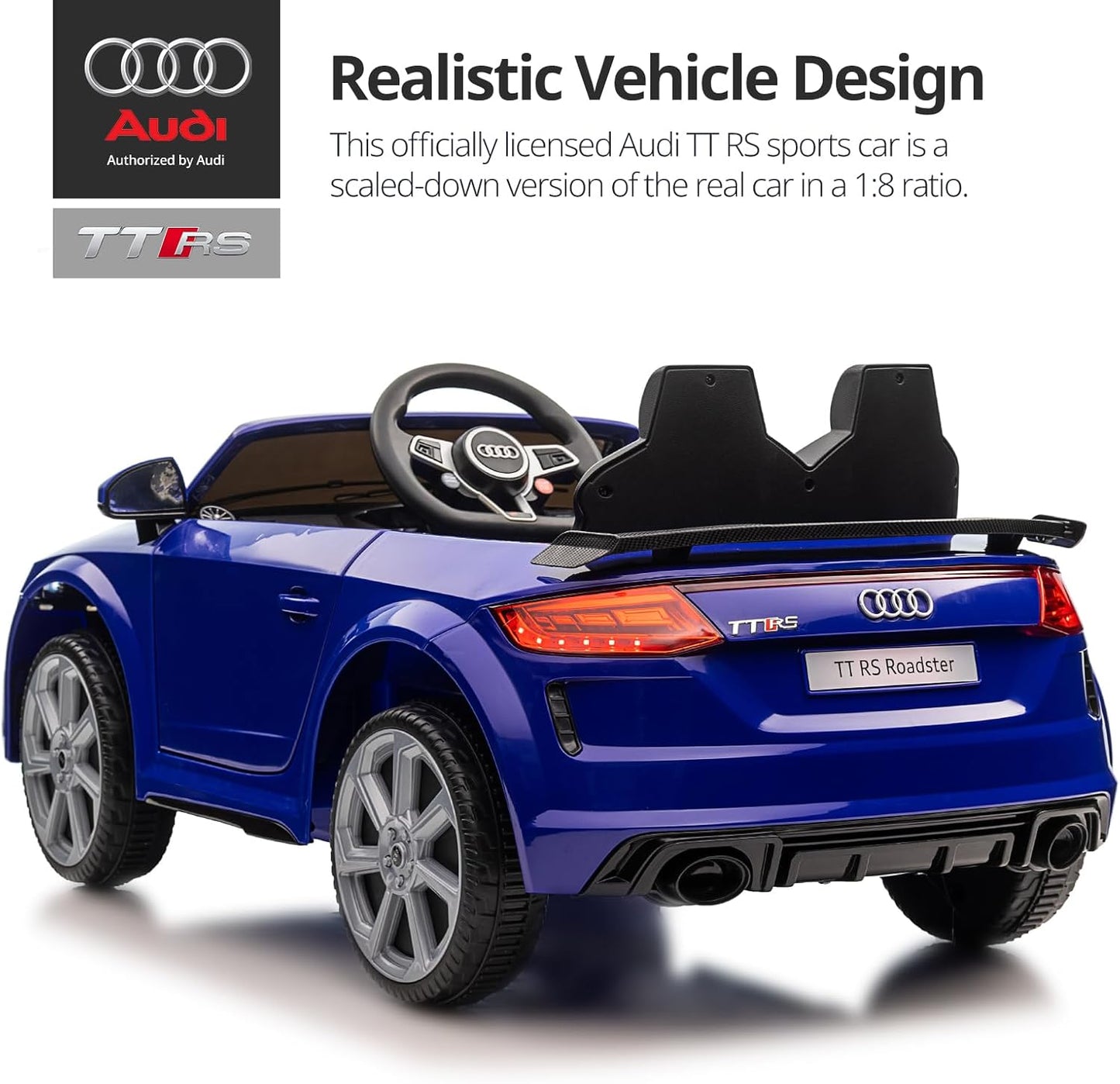 Electric Car for Kids, Licensed Audi 6V Kids Ride on Car Toy for Toddlers with Remote - Dark Blue