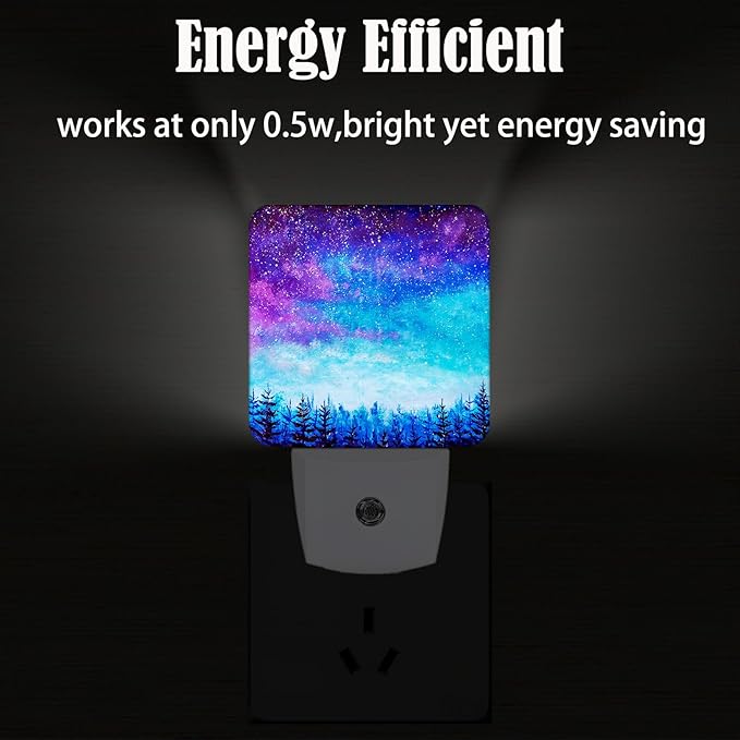 Starry Sky Forest Night Light,Plug Into Wall Decor for Stairway,Hallway,Kitchen,Dusk to Dawn Sensor Nightlights for Boys/Girls/Women/Men Room Gifts