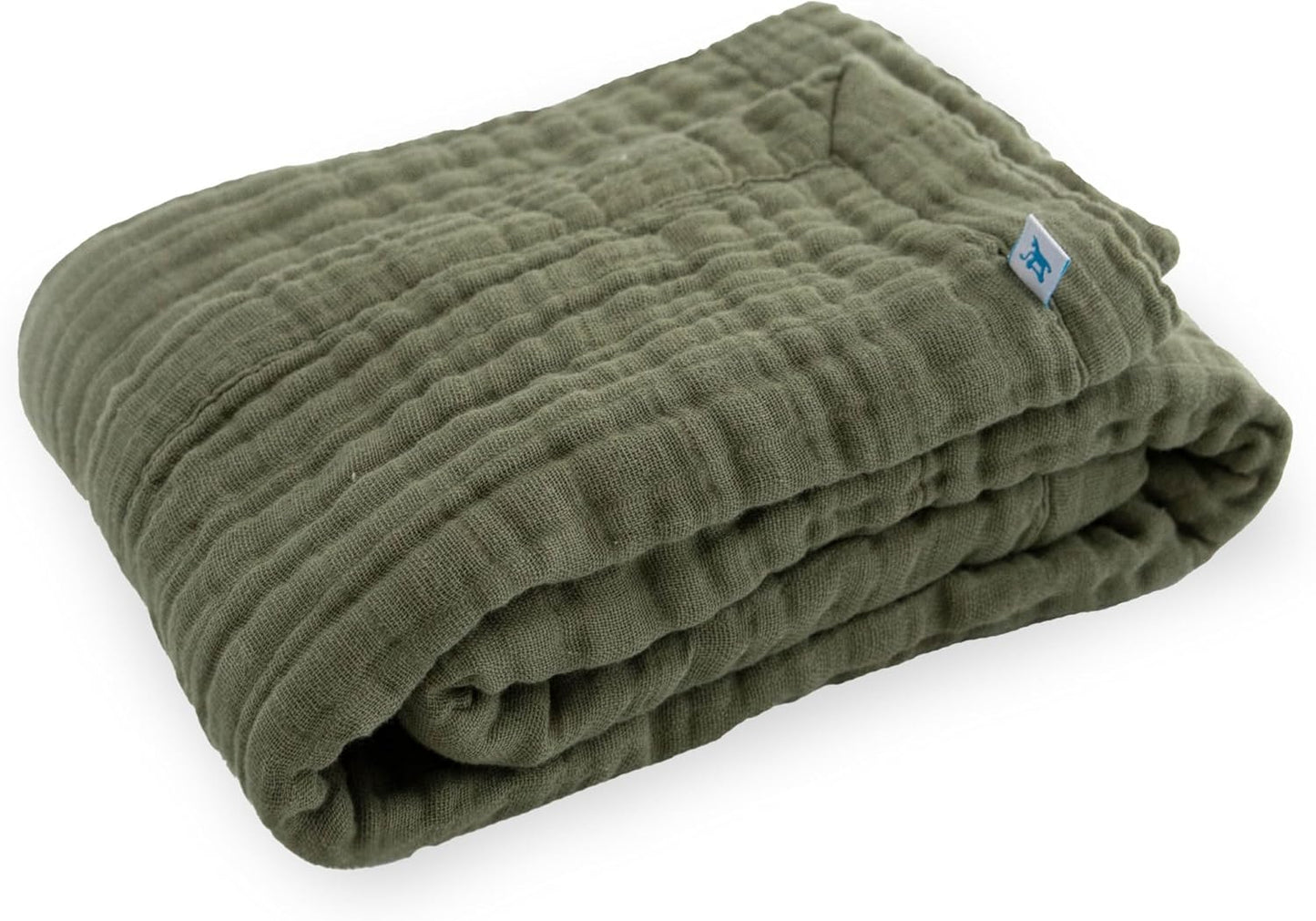 Little Unicorn Newborn Receiving Quilt | Ultra- Soft, Multi-Layered Muslin Fabric | Gift for Newborns & on-The-go (Fern)