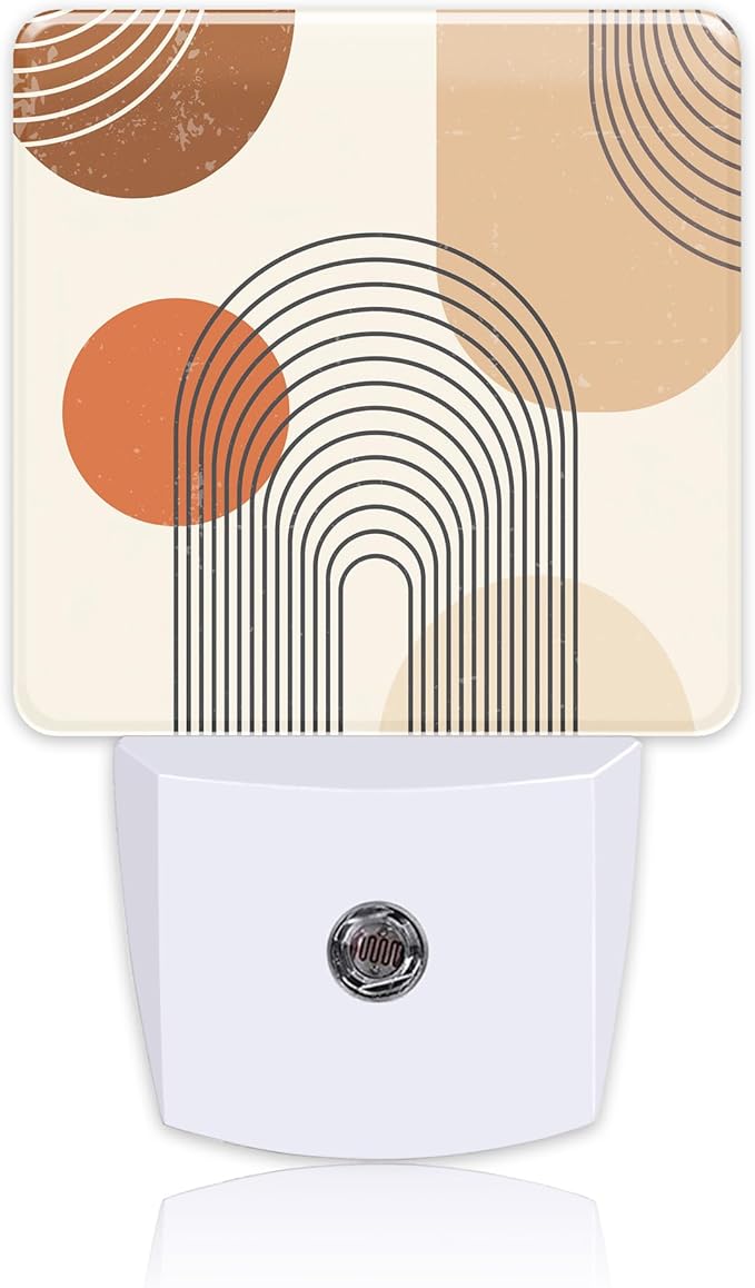 Plug in Night Lights Bohemian Art Abstract Lines Nightlight Plug Into Wall Dusk to Dawn Sensor LED Night Light for Kid Girls Boys Women Room Decor,Hallway,Kitchen,Bathroom,Nursery,Stairs