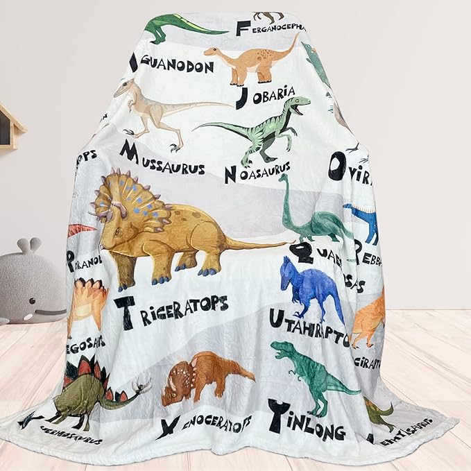 Dinosaur Blanket for Boys Teens Girls Soft Cozy Flannel Warm Kids Gifts Dinosaurs Room Decor Dino Throw Blanket for Couch Sofa Bed 50"x60"