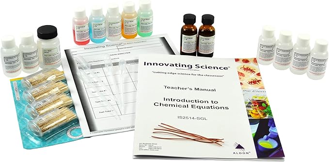 ALDON Innovating Science Introduction to Chemical Equations - Explore Chemical Reactions, Learn to Write Balanced Chemical Reaction Equations - Small Group Learning - Experiment Kit