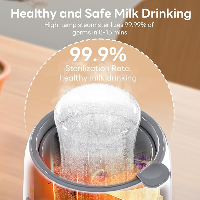 Bottle Warmer,8-in-1 Fast Baby Bottle Warmer for Breastmilk and Formula,Milk Warmer with Accurate Temperature Control and Automatic Shut-Off,Multifunctional Bottle Warmers for All Bottles (Grey)