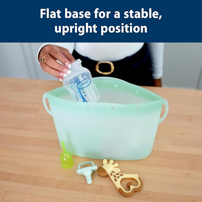 Dr. Brown's Microwave Steam Sterilizer Bag for Baby Bottles, Breast Pump Parts & Other Toddler Accessories, 100% Silicone, Reusable Sterilizing Bag