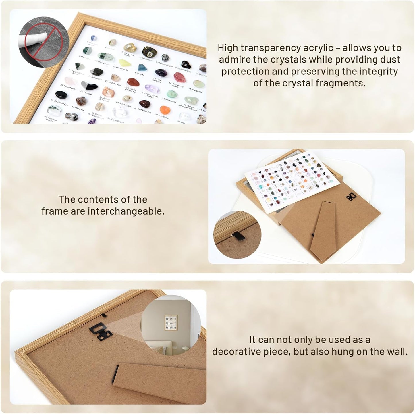 80 PCS Natural Crystal Collection, Crystal and Gemstones for Decoration, Healing Crystal Rocks Set, Mineral Specimens-Crystal Chips Set for Home Decor, Office Desk Decor, Gift