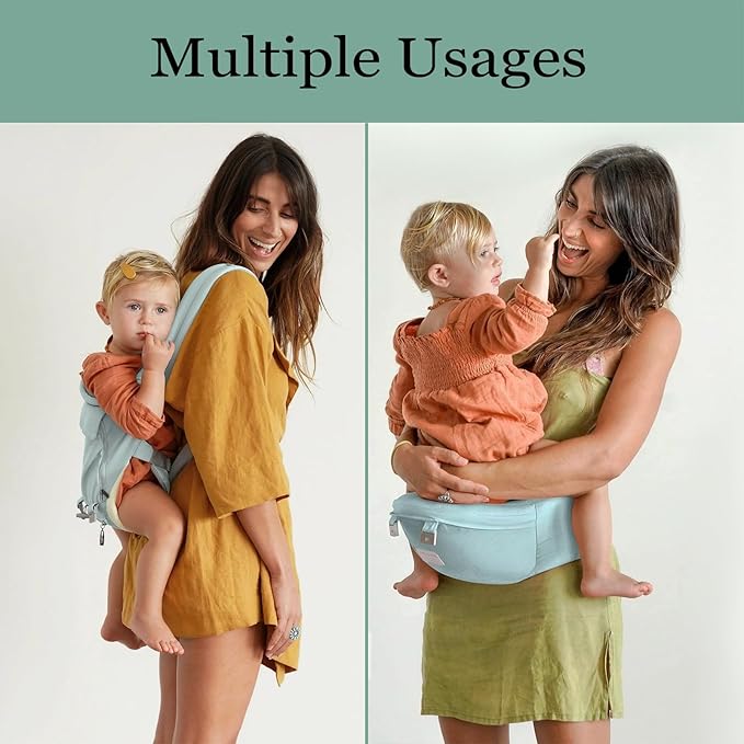 Baby Carrier Newborn to Toddler Baby Carriers with Seat Infant Baby Holder Backpack Baby Carriers Front and Back for Carrying and Hiking (Cyan-Blue)