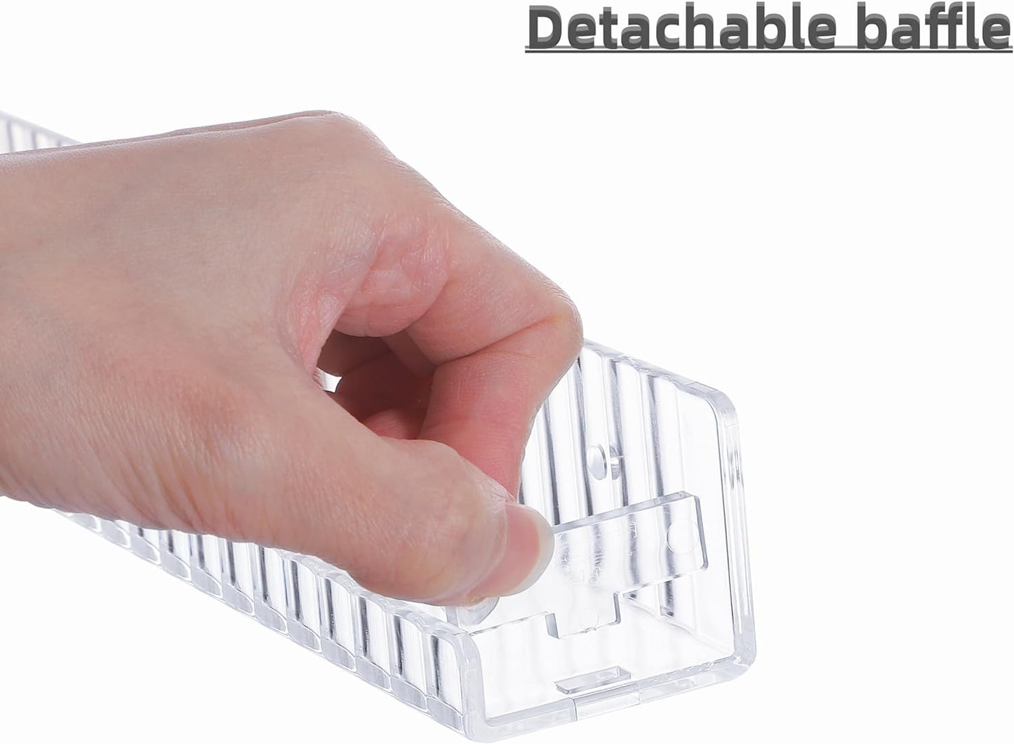 IEEK Floating Book Shelf for Wall,4 PCS Clear Acrylic Wall Bookshelf for Kids Room,Vertical Stripes Display Shelf with Removable Anti-Slip End Inserts for Bedroom Living Room Nursery Decor and Storage