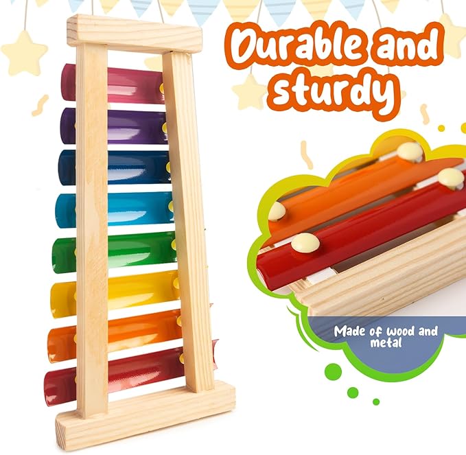 MCPINKY Xylophone for Kids, Xylophone Musical Toy with Child Safe Mallets Educational Musical Instruments Toy for Toddlers