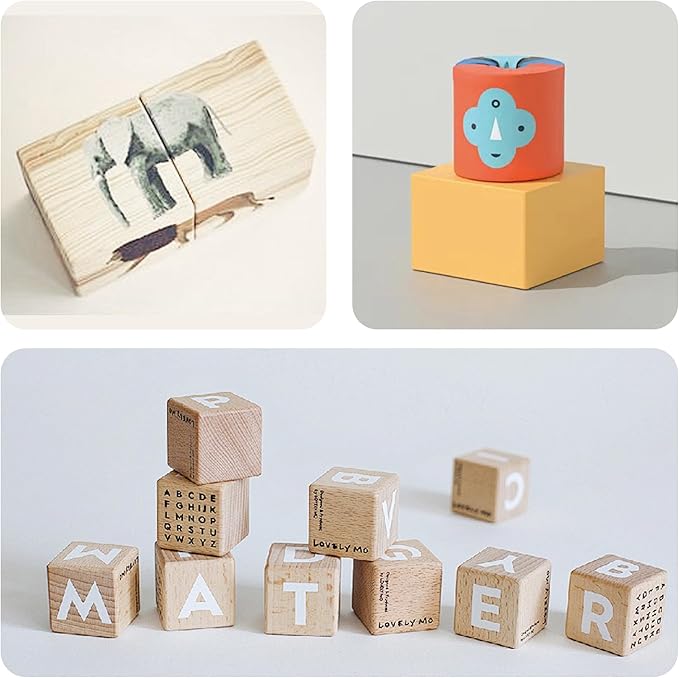 100Pcs 1.5cm Unfinished Wood Cubes, 0.59” Natural Square Wooden Blocks for Math Counting, Crafts, and DIY Projects