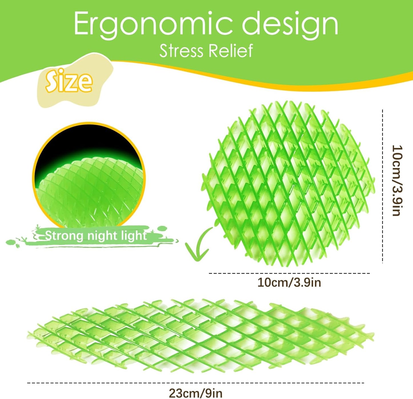 Fidget Worm Toy 2 Pack, Sensory Slug Fidget Toy, Funny Pocket Fidget Toy, Resistance Fidget Toy Anxiety & Stress Relief Toys, EDC Executive Desk Toys (Powerful Luminous 2pcs)