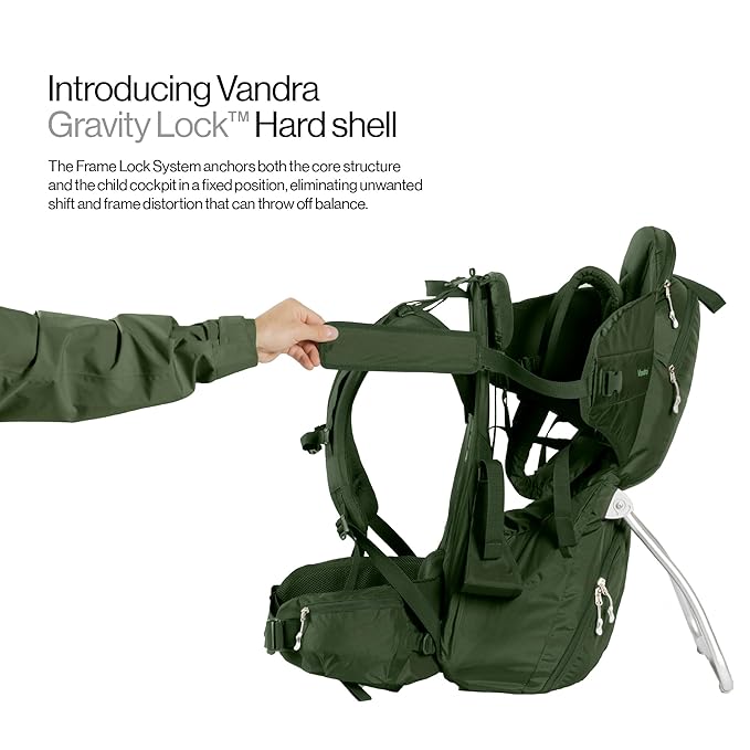 Vandra™ Forest - Scandinavian Hiking Baby Carrier Backpack - Gravity Lock™ Hard-Shell Frame - Nest Child Carrier for Toddler & Kids - Dust Bag, Alu Tag & More Included