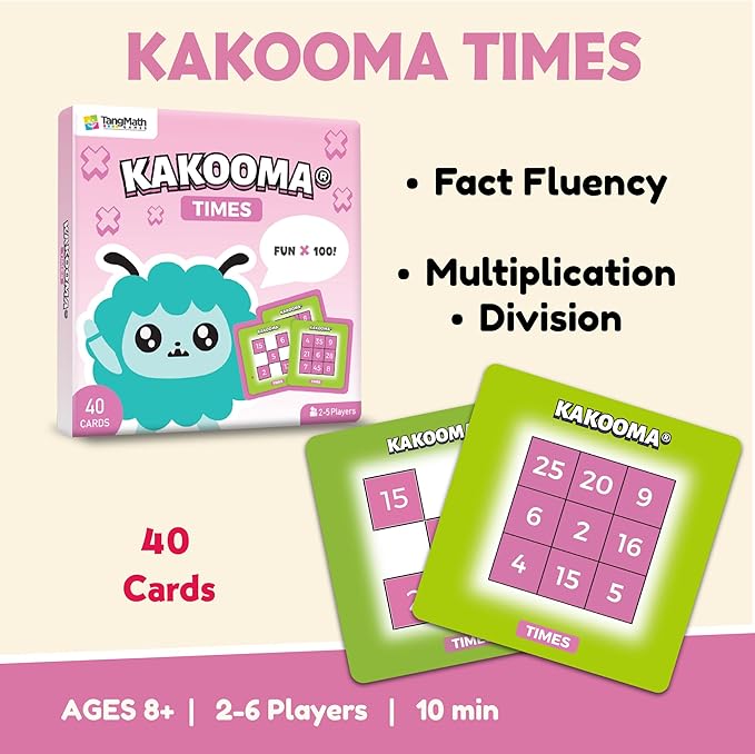 Kakooma Times – Multiplication & Division Puzzle Game – Boost Fact Fluency & Accuracy – Grades 3-6 Math Fun