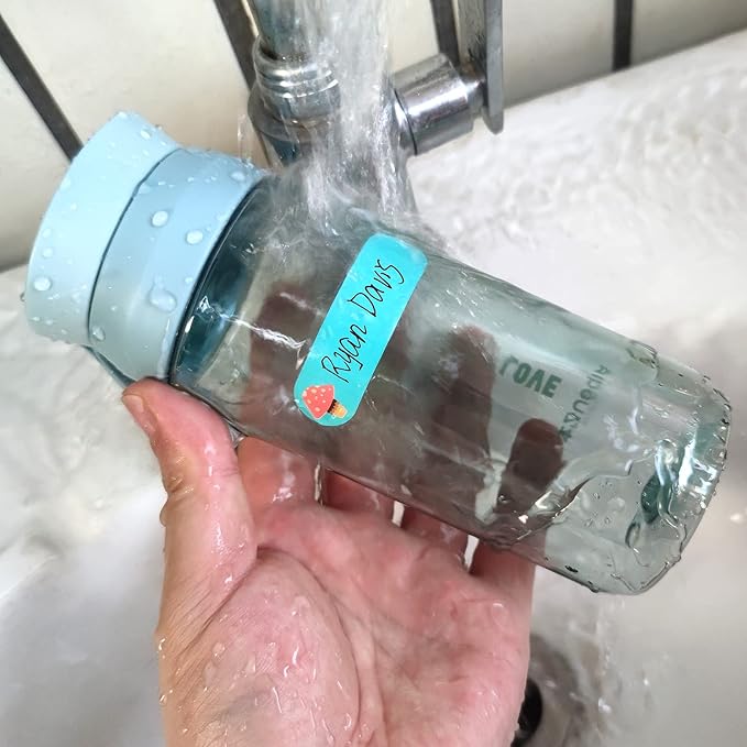 Name Labels for Kids Stuff, Waterproof Daycare Labels for Baby Bottles, 128 PCS Water Bottle Label, Name Tags Stickers for School Supplies, Daycare Essentials, Self-Laminating, Dishwasher Safe