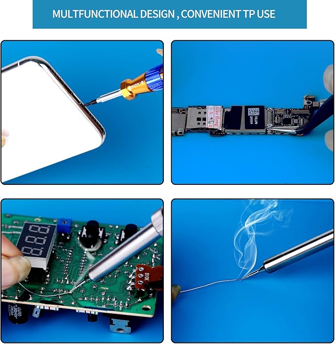 Kaisi S-130 Insulation Silicone Soldering Mat Repair Mat, Heat Resistant Silicone Work Mats 932°F with Scale Ruler and Screw Position for Soldering, CellPhone Electronics Repair, Size: 13.8 x 9.8 inch