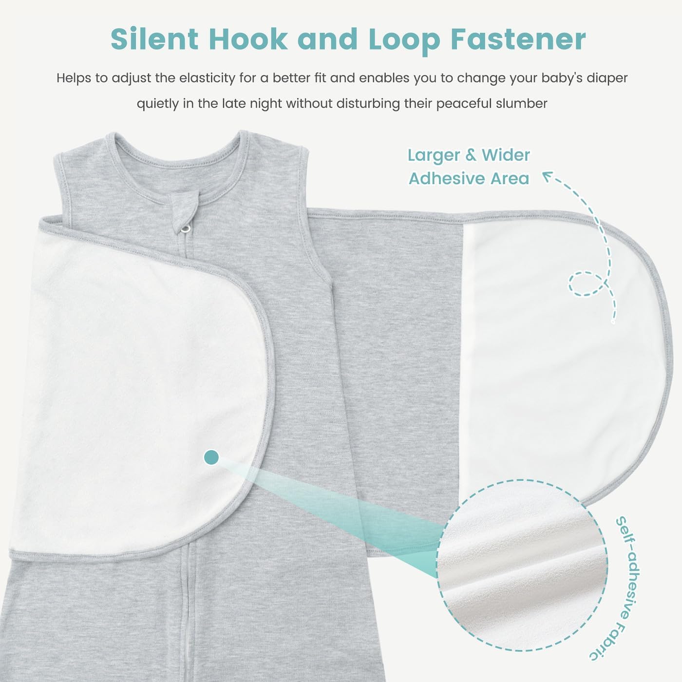 Baby Swaddle Sleep Sack 1.0 Tog 3-in-1 Cotton Baby Swaddle Blanket Wrap for Newborns 6-12 Months Grey