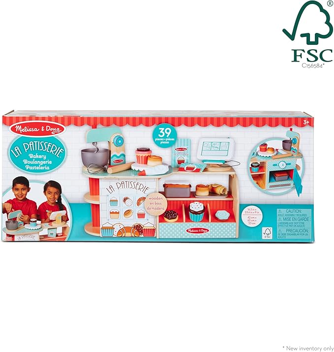 Melissa & Doug Wooden La Patisserie Bakery (39 Pieces) - FSC Certified