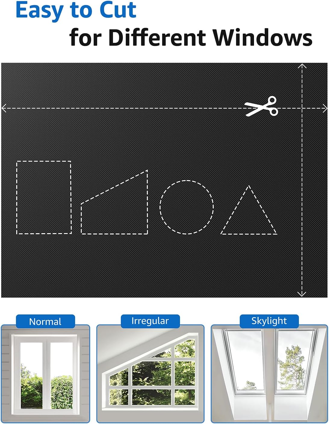 Sumobaby Blackout Curtains for Bedroom Portable 49"x84",No Drill Blackout Shades with Upgraded Hook&Loop Tapes,100% Black Out Window Cover,Thermal Insulated Blinds for Bedroom,Nursery(1 Panel,Black)