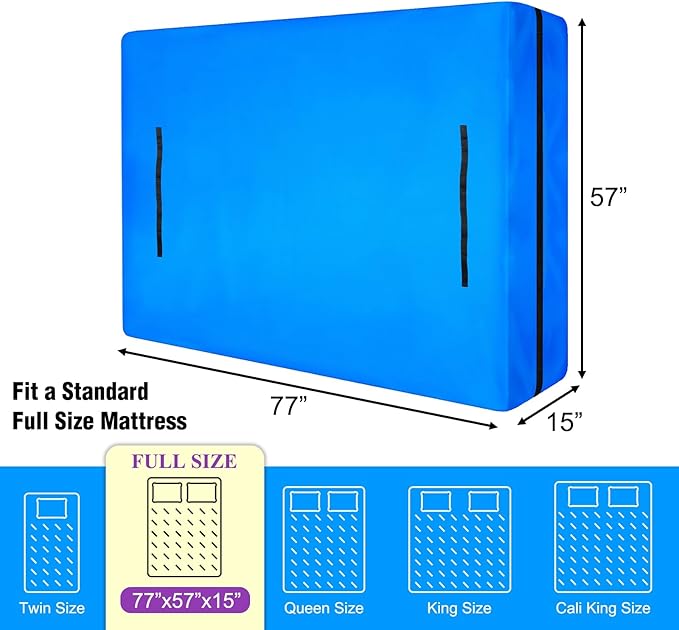 MorTime Mattress Bags for Moving and Storage, Zippered Mattress Storage Bag with 8 Strong Carrying Handles, Reusable Mattress Protector Cover Moving Supplies (Full)