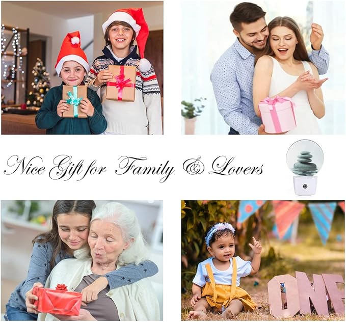 EKOBLA Zen Stones Night Light Oriental Spa Peaceful Meditation Night Lights Plug into Wall with Dusk to Dawn Sensor LED Lamp for Men Women Birthday Housewarming Christmas Gift