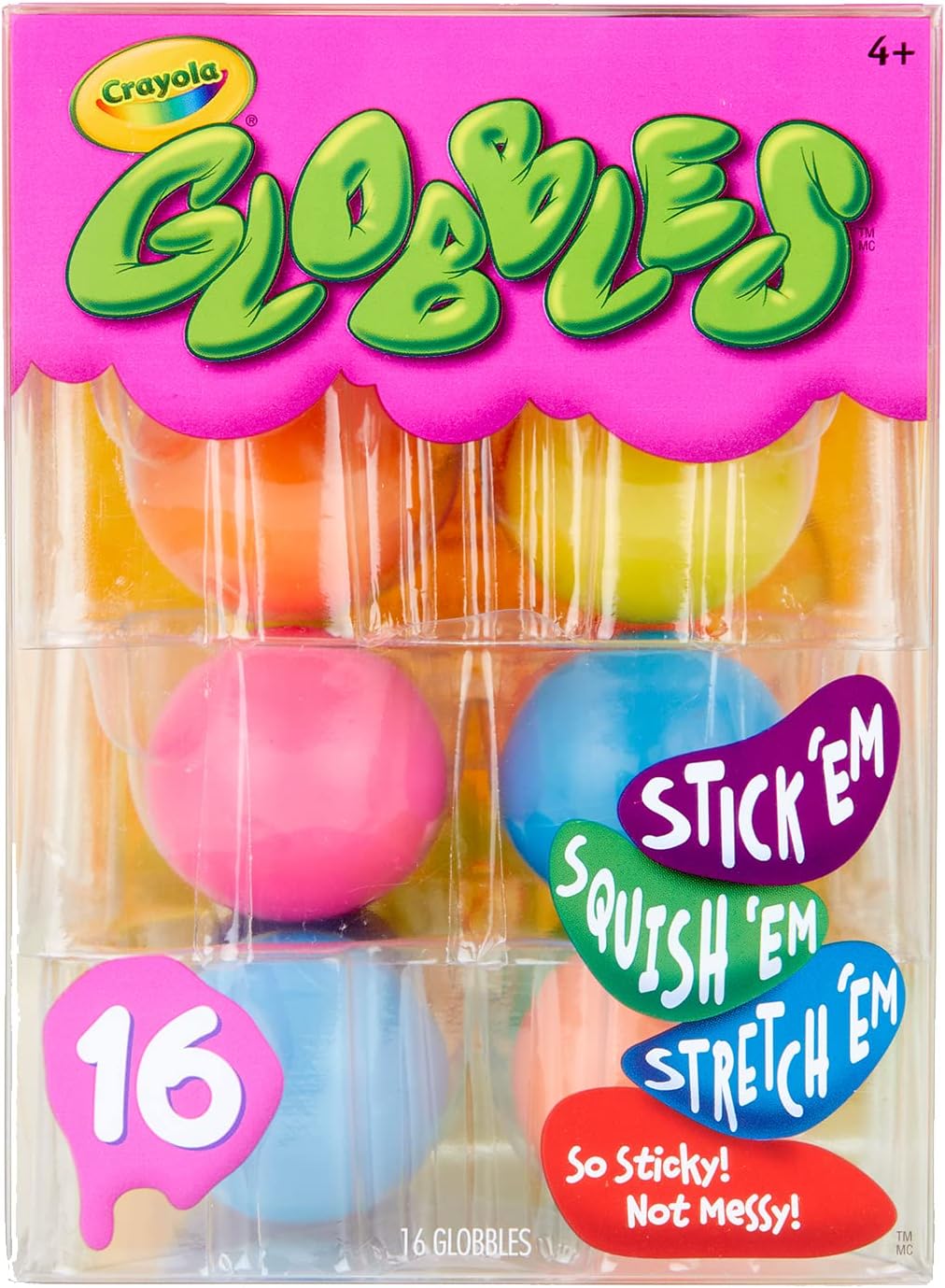 Crayola Globbles Fidget Toy (16ct), Sticky Fidget Balls, Squish Gift for Kids, Sensory Toys for Stress Relief, Toy for Kids