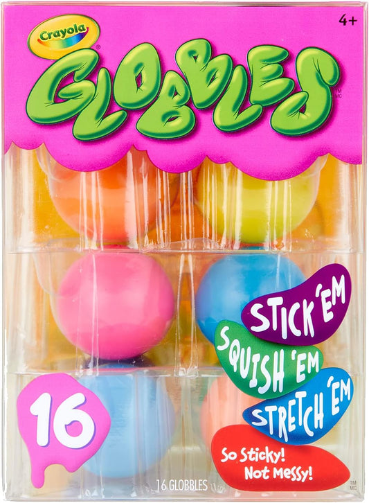 Crayola Globbles Fidget Toy (16ct), Sticky Fidget Balls, Squish Gift for Kids, Sensory Toys for Stress Relief, Toy for Kids