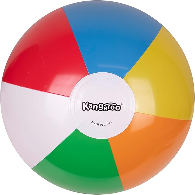 Kangaroo 12-Pack Inflatable Beach Balls Bulk for Kids & Adults I Inflatable Pool Party Favors Swimming Pool Toys I Kids Beach Toys for Beach Games