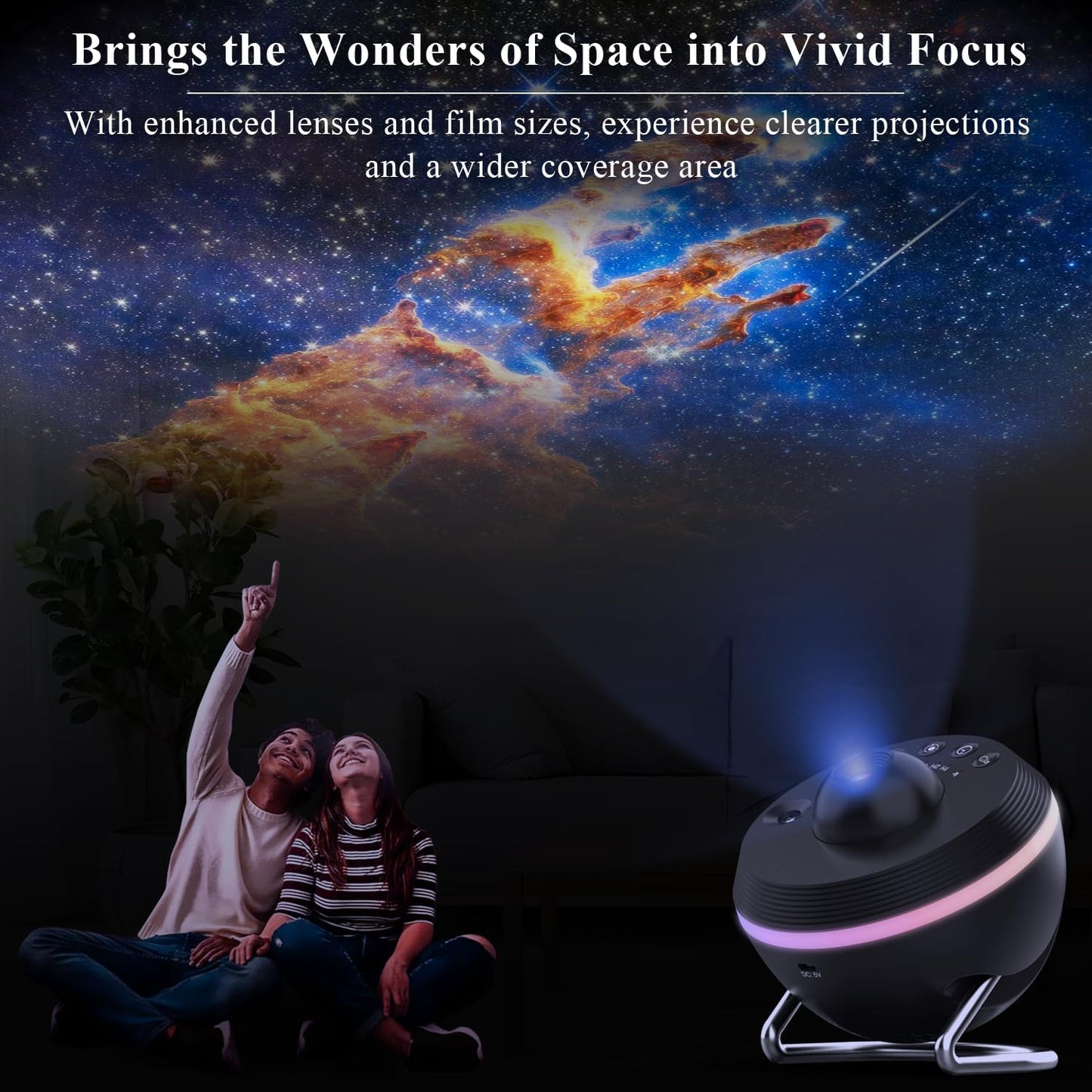 Galaxy Projector, Star Projector with Meteor & 4 Varicolored Lighting Effects, Jellyfish Projector Night Light Space Starry Sky Projector for Bedroom, Ocean Wave Projector for Kids Adults
