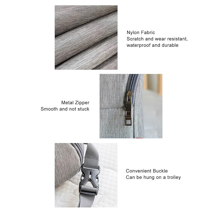 Asixxsix Insulated Baby Bottle Bag, Baby Bottle Holder Extra Storage, and, Easy to Carry, Travel Accessory, Keeps Bottles Warm or Cooler (Gray)