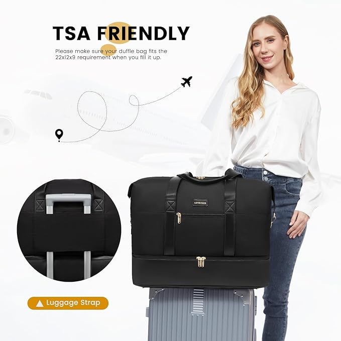 LOVEVOOK Weekender Bag, Large Travel Duffel Bag for Women with 2 Packing Cubes, Carry on Overnight Bag with Shoe Compartment, Mom Hospital Bags for Labor and Delivery