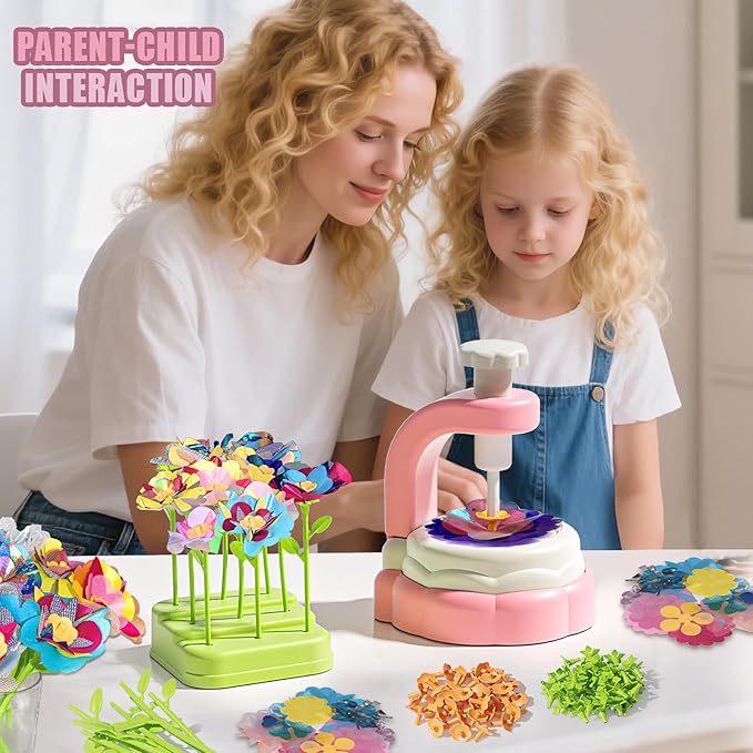 Autotechnx 216PCS Fabric Flower Bouquets Toys, Arts and Crafts for Kids Ages 3-12, DIY Flower Bouquet Kit, Girls & Boys Birthday Gift Ideas, Creative Preschool Learning Educational Toys