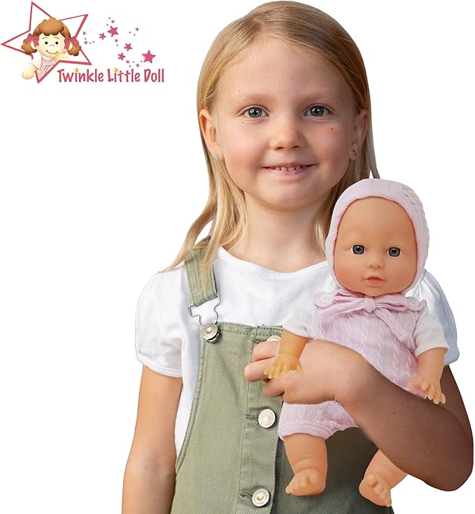 12 inch Realistic Baby Doll with Soft Body and Vinyl Head, Arms, and Legs, Beautiful Soft Baby Doll Dressed in a Matching Onesie and Hat – Packaged in a Gift Box– Ideal Size for Toddlers, Boys, Girls