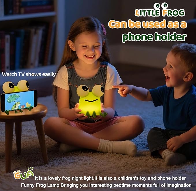 DREAMING MY DREAM Frogs Night Light,Dimmable Silicone Animal Nursery Night Light,Frogs Lamp Decor for Kids Room Bedroom,Birthday Christmas Unique Gift for Kids boy GirlsFrogs