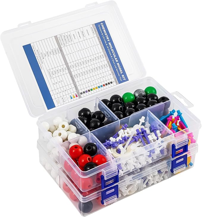 HFKPJRT Molecular Model Kit, 208 Pcs Molecular Model Kit Organic Chemistry, Atom Element Model Kits for Lessons in Chemistry, Gift for Teachers and Students to Raising Space Imagination 2 Set
