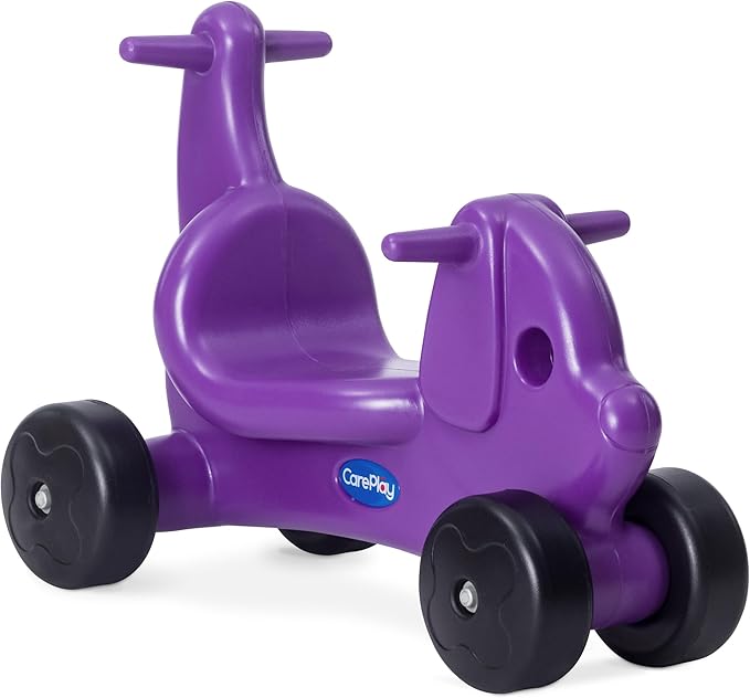 Careplay 2-in-1 Puppy Push & Ride-on Toy, Indoor & Outdoor Use, Low Profile Seat, Recommended for Children up to 50lbs, Durable Construction, Made in The USA (Purple)