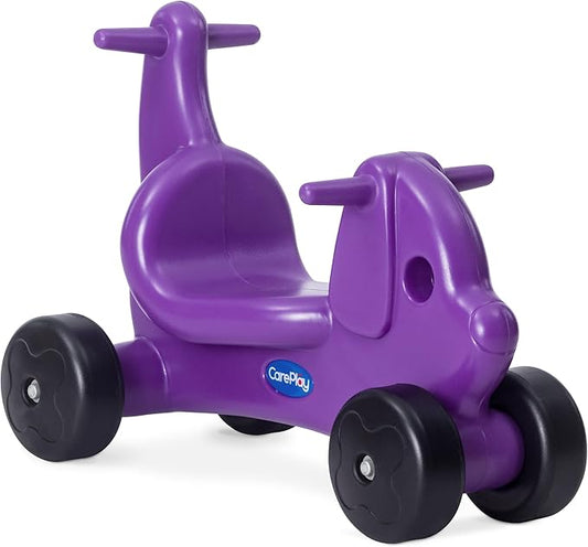 Careplay 2-in-1 Puppy Push & Ride-on Toy, Indoor & Outdoor Use, Low Profile Seat, Recommended for Children up to 50lbs, Durable Construction, Made in The USA (Purple)