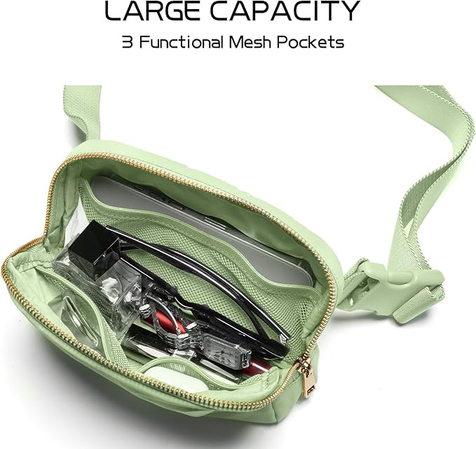 Gitus Gifts for 8 9 10 11 12 Year Old Girls Belt Bag Fanny Pack Crossbody Bags with Initial Letter Patch Cute Stuff Birthday Gifts for Teen Girls Women Personalized Trend Stuff (Light Green-H)