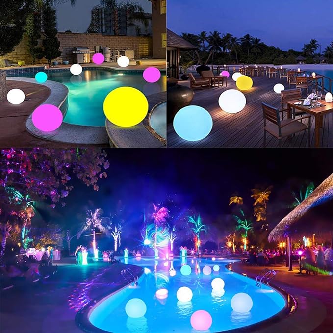 LOFTEK 20-inch LED Large Dimmable Light Ball: RGB 16 Color Changing Glow Ball with Remote Control, Waterproof Floating Pool Lights, Rechargeable for Nursery, Pool, Garden Decor