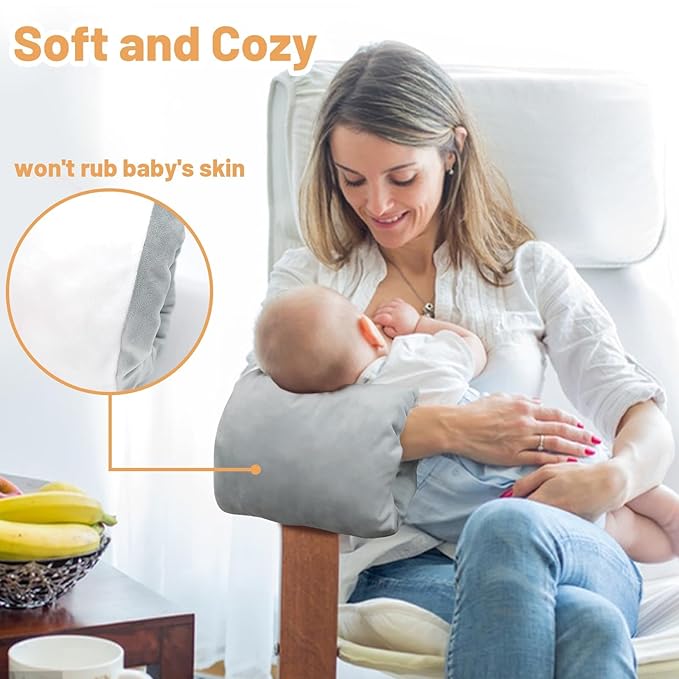 KAKIBLIN Baby Feeding Arm Pillow,Baby Nursing Arm Breastfeeding Pillows Support for Newborn Mom and Babies,Portable and Washable,Ergonomic Nursing arm Pillow for Feeding Newborn(Gray)