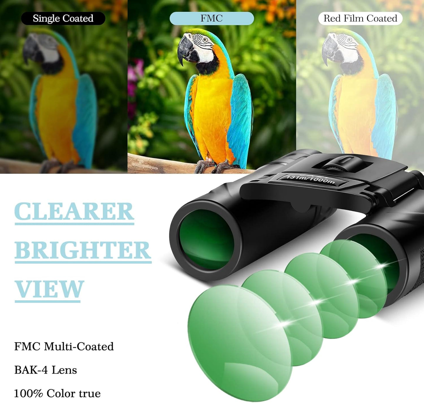 8x21 Mini Lightweight Binoculars, Compact Pocket Binocularsfor Adults Kids, Small Protable Binoculars for Bird Watching Travel Opera Theater Sports Scenery