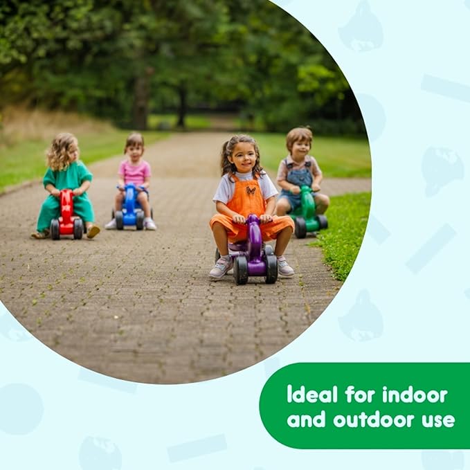 CarePlay Squirrel Ride-On Toy, 2-in-1 Design with Push Handles, Walker & Ride-On Toys for Toddlers, 1-3 Year Old Boys & Girls, Low Seat, Durable Polyethylene Body, 50 lbs Capacity, Green