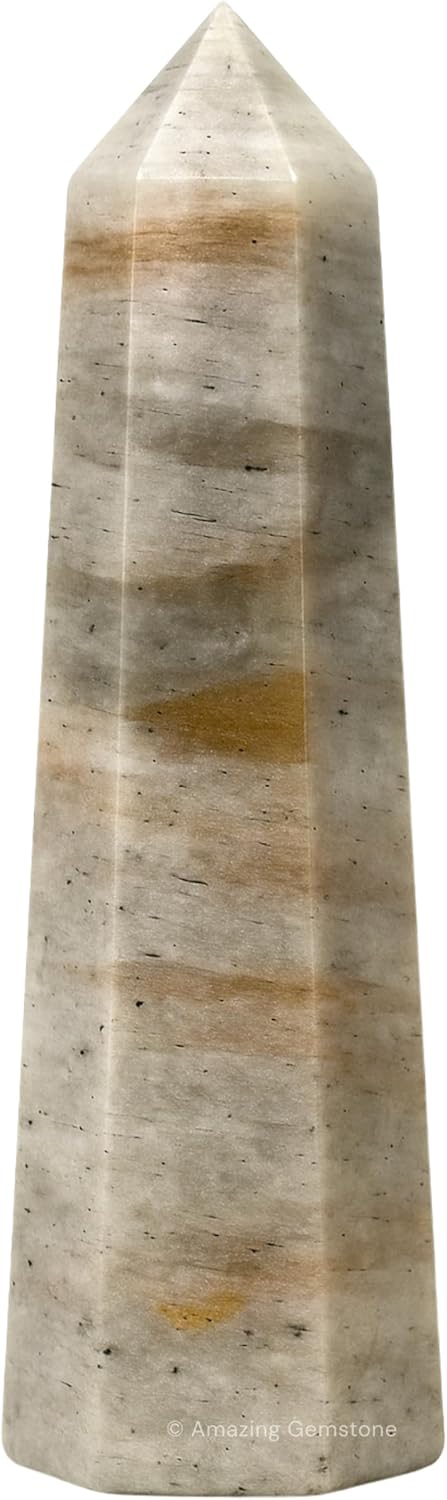 Amazing Gemstone Chrysoberyl Cats Eye Crystal Towers - Natural Healing Crystal Point Obelisk for Reiki Healing and Crystal Grid (3 Inch)